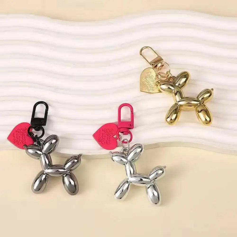 Cartoon Balloon Dog Charms Keychain Car Bag Pendant Key Ring For Handbag Backpack Women Men Love Heart Key Chains Friends Gift