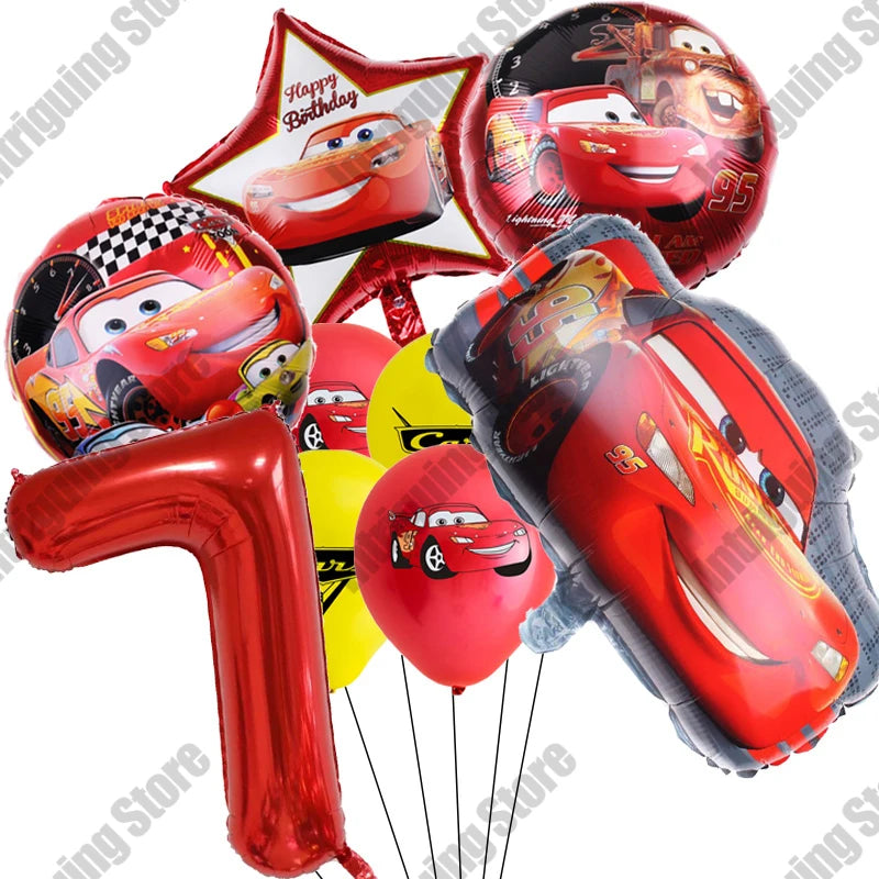 Disney Cars Lightning McQueen 32" Number Balloon Set   Baby Shower Supplies Birthday Party Decorations Kids Toy Gifts Air Globos