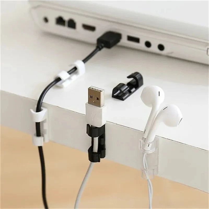 20Pcs Cable Organizer Clips Cable Management Desktop & Workstation ABS Wire Manager Cord Holder USB Data Line Bobbin Winder