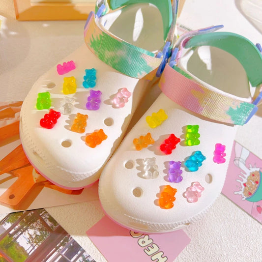 Hole shoe accessorie accessori dopamine jelly color transparent colored little bear candy color small bear hole shoes decoration