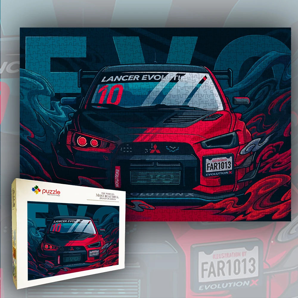 Jigsaw Puzzle 1000 Pieces White Card Paper Assembling Car Models Ducational Lntellectual Decompressing Children Dine Party Gift