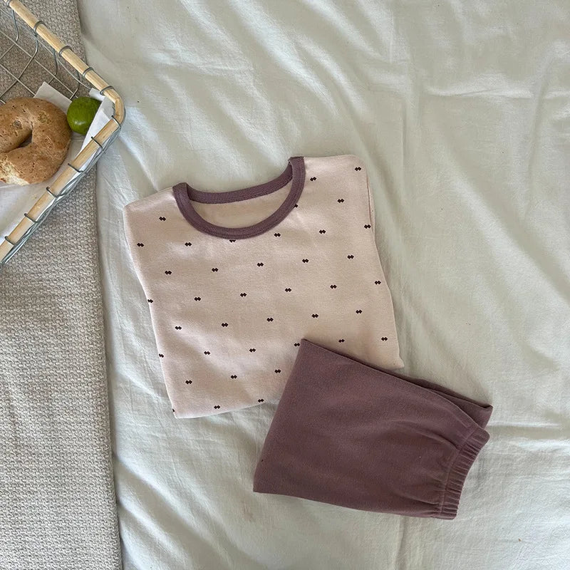 Children's Class A autumn and winter pajamas, boys and girls' wool stretcher home clothing, baby, small and large children's car