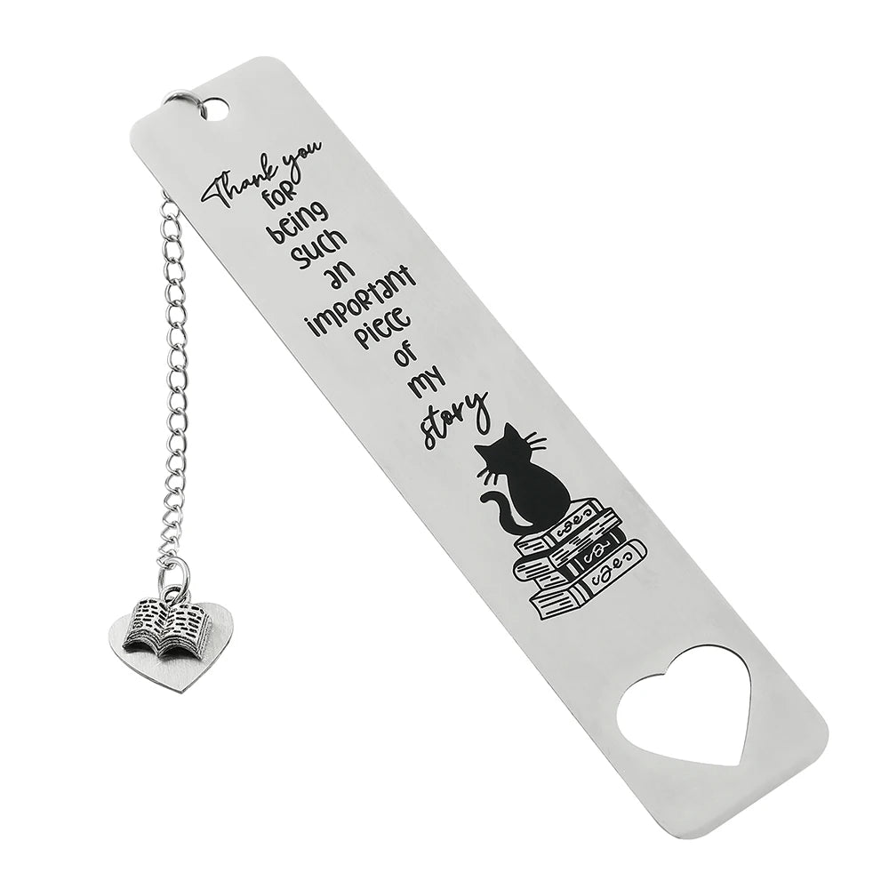 Cute Cat Metal Bookmark,Funny You Pawsed Here Cat Stainless Steel Bookmarks with Tassel, Reading Supplies Gift for Cat Book Love