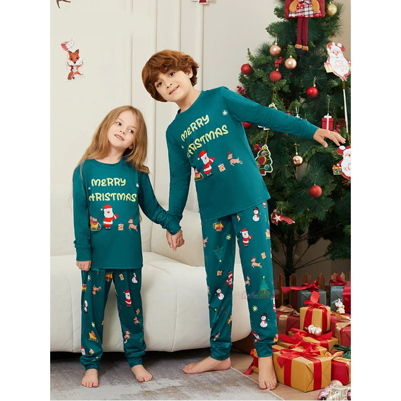 Weihnachts-Familien-Matching-Pyjama-Outfits 2025 für Erwachsene, Kinder, Baby, Oberteile und Hosen, 2-teilig, Weihnachts-Familienlook, Nachtwäsche, Pyjama, Hundekleidung 