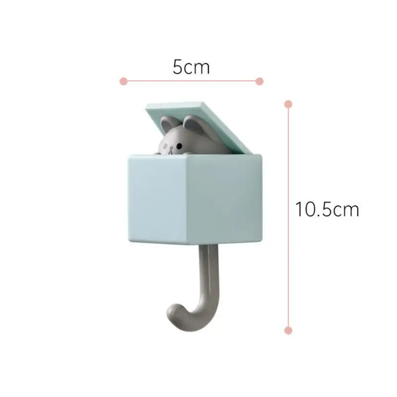 Cute Cat Wall Hooks Self Adhesive Bedroom Door Hangers Keys Towel Umbrella Coat Holder Rack Animal Home Bathroom Decoration Hook