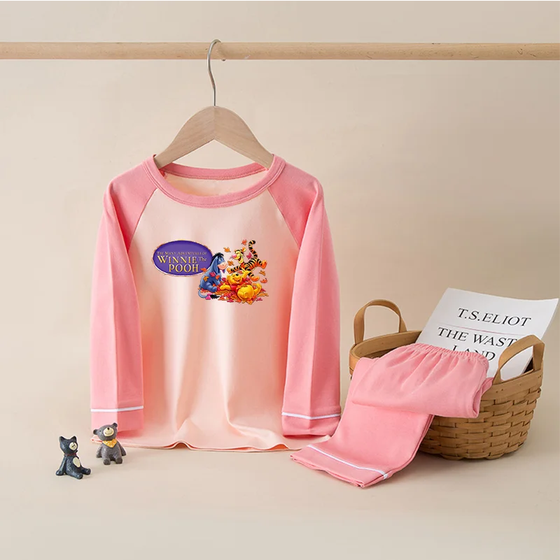 Winnie the Pooh  Cotton Kids Pajama Sets ,Sleeping Clothing Sets, long Sleeve Pants Sleepwear