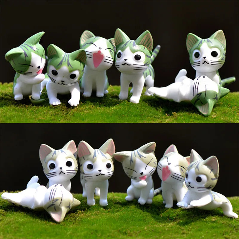 Mini Cheese Chis Cat Kitty Model Resin Kitten Cat Miniatures Figurine Animal Figurines Crafts Ornament for Home Decor