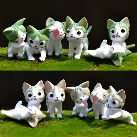 Mini Cheese Chis Cat Kitty Model Resin Kitten Cat Miniatures Figurine Animal Figurines Crafts Ornament for Home Decor