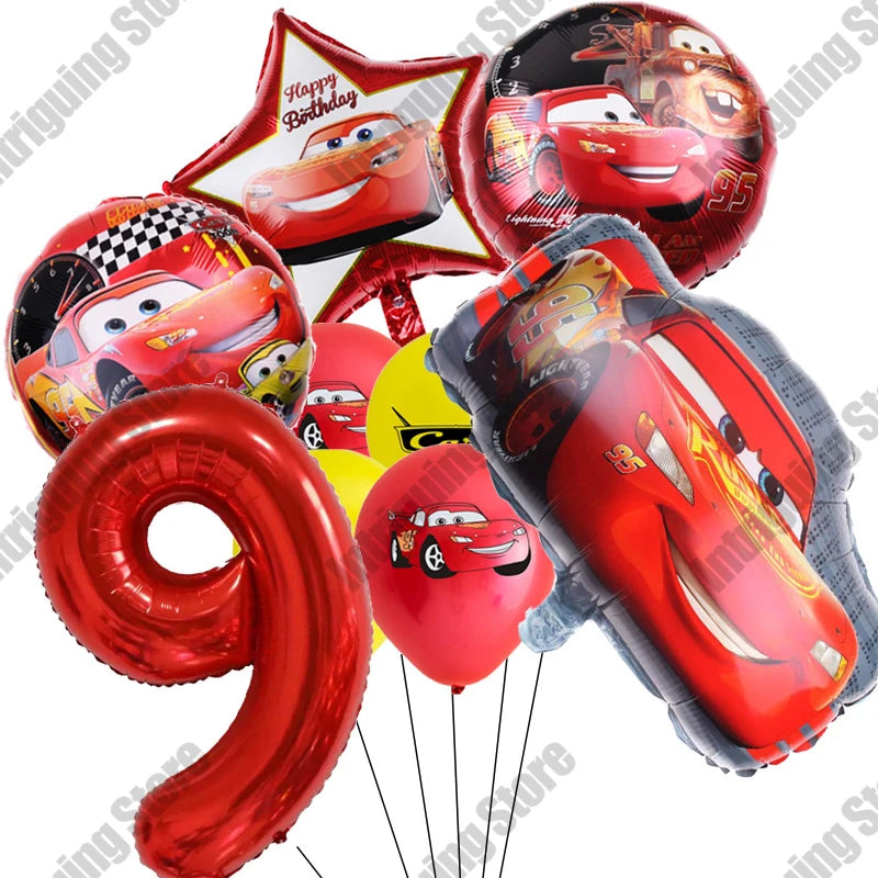 Disney Cars Lightning McQueen 32" Number Balloon Set   Baby Shower Supplies Birthday Party Decorations Kids Toy Gifts Air Globos