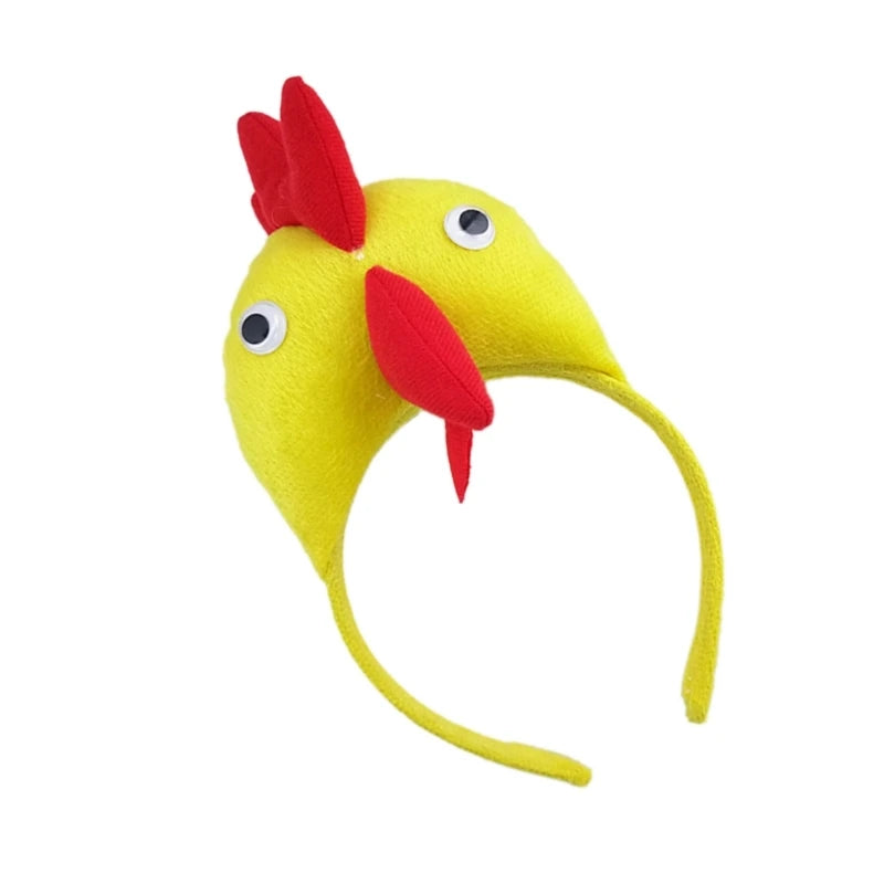 Adult Kids Funny Chicken Rooster Headband Lovely Cartoon Animal Hair Hoop for Easter Festive Party Daily Wear Wide Headpiece