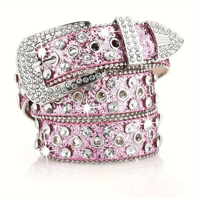 Women's Rhinestone Hollow Belt Women's Pin Buckle Studded Belt For Women Wedding Party Belt Valentines Gifts For Her