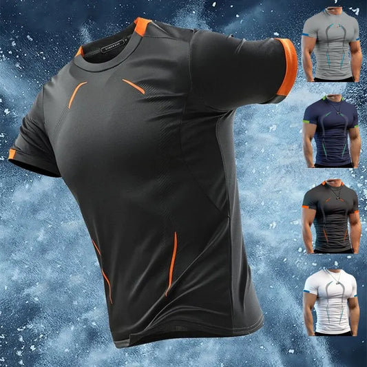 Herren Kompressionsshirt, Superhelden-Sport, Lauf-T-Shirt, Fitness-Training, atmungsaktiv, schnelltrocknend, kurzärmelig 