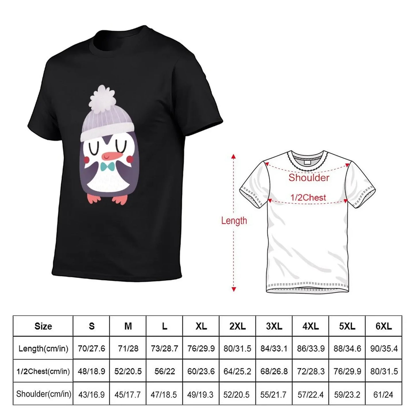 Cute Cozy Penguin T-Shirt cotton graphic tees Aesthetic clothing T-shirt mon
