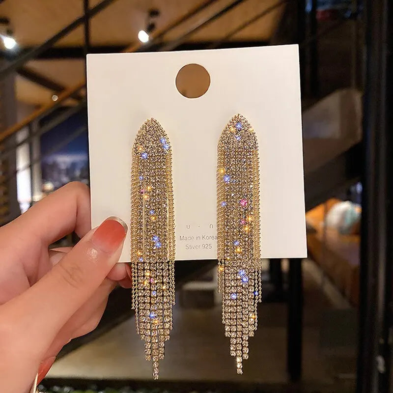 Butterfly Earrings For Women Sparkly Rhinestone Long Tassel Earrings Heart Drop Earrings Wedding Party Jewelry Valentine Gifts