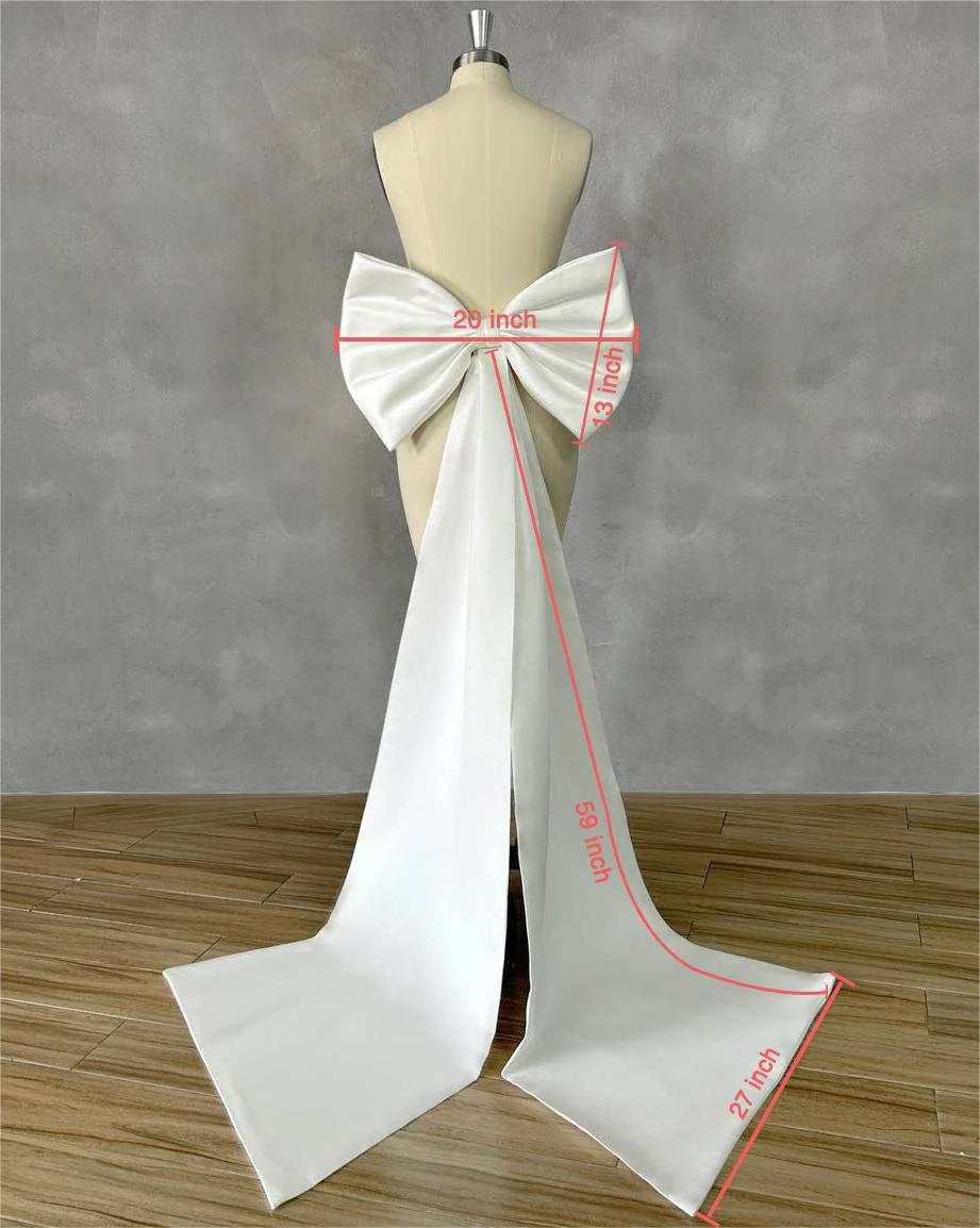 Love Elegant Big Bow for Bridal Dresses Women Wedding Gowns Detachable Train Bow Tie White Waist Belts Bow For Women Fashion