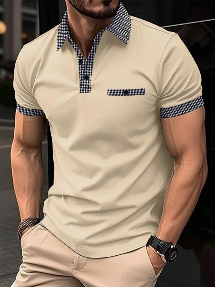 2023 Summer New Men's Casual Short-Sleeved Polo Shirt Trip Fashion Lapel T-Shirt Men's Breathable Polo Shirt Men's Clothing
