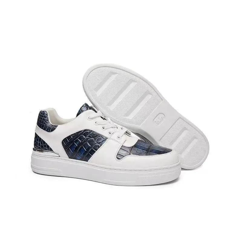 2024 new arrival Fashion Crocodile Skin causal shoes men,male Genuine sneakers PDD408