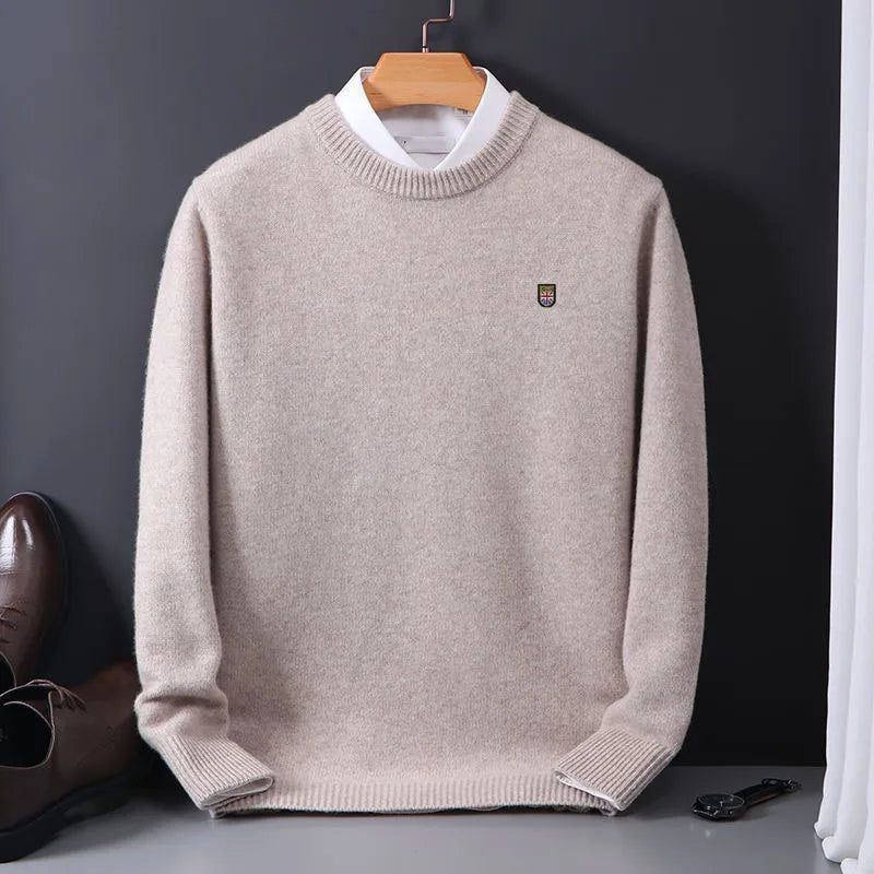 Oversize Cashmere Men Sweater O-Neck Knitted Jumpers Long Sleeve Male Pullover Soft Warm Woolen Korean luxury clothing