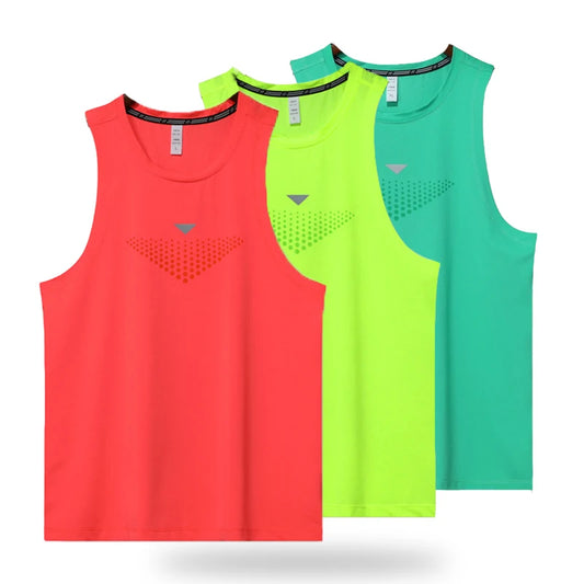 (M-3XL) سترة رياضية سريعة الجفاف للرجال للجري وكرة السلة وفضفاضة بمقاس كبير وقمصان رياضية بدون أكمام للتمرين 
