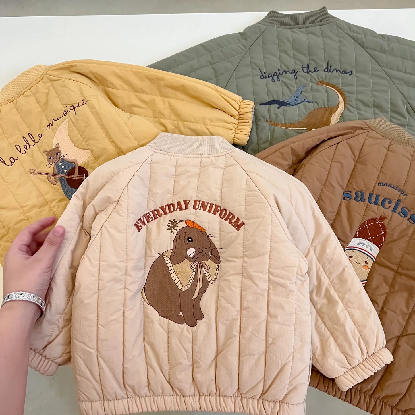 2024 Embroidery Winter Baby Snow Wear Coats Parkas Children's Cotton Jacket Thickened Plush Girls Boys Baby Winter Clothes