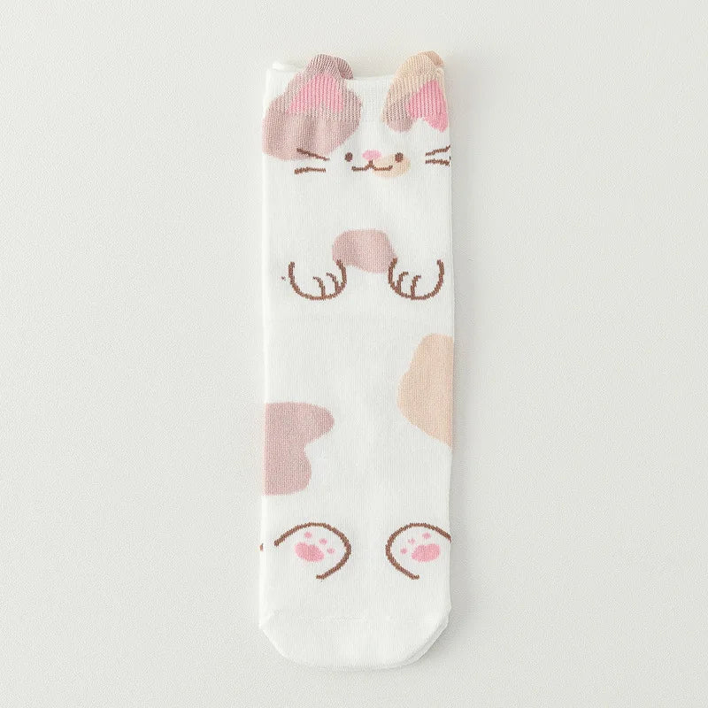 25 Patterns Korea Japan Fashion Funny Cartoon Lovely Cats Happy Socks Women Girls Casual Streetwear Cute Dress Sox Spring Summer