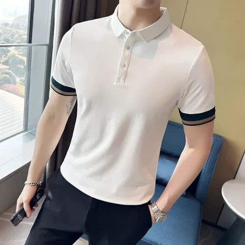 Summer Men Polo Shirt Breathable Casual Tees Tops Short Sleeve Hip Hop Polos Shirts mon !!!