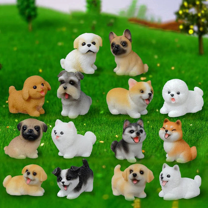 Resin Craft Miniature Figure Tiny For Garden Decortion Cute Small Dog Animal Ornament