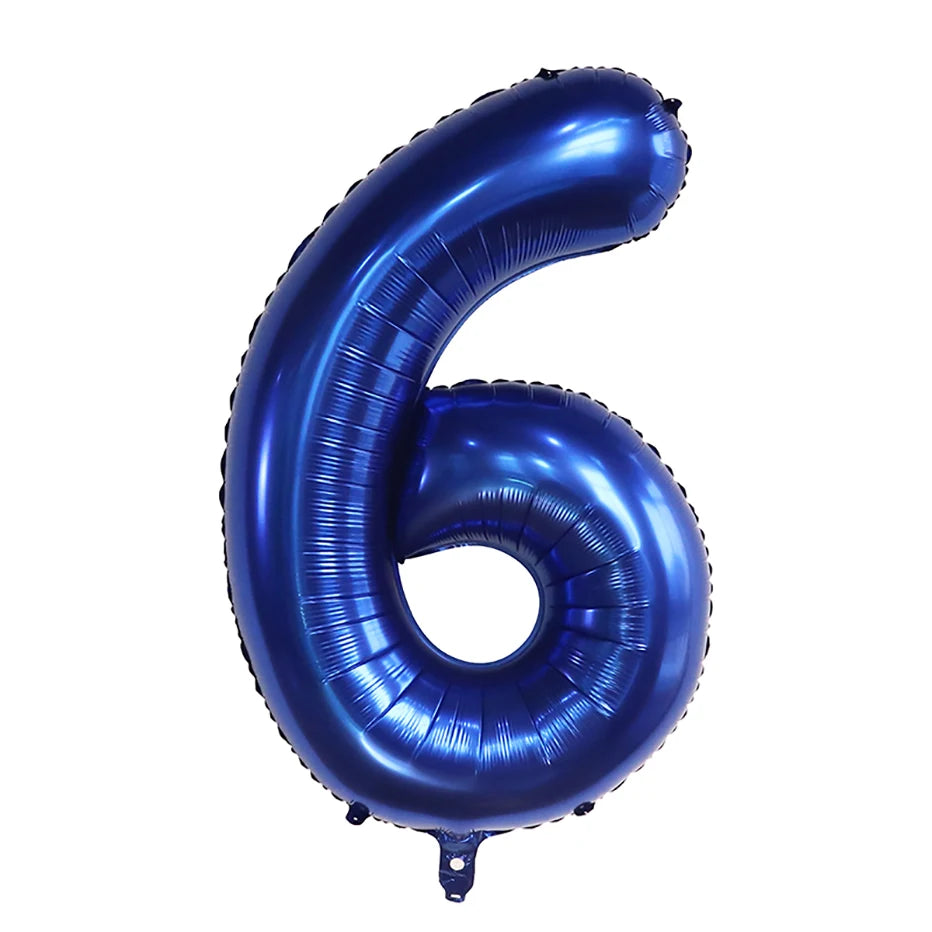 بالونات رقائق معدنية زرقاء داكنة مقاس 40 بوصة بأرقام 0-9 رقمية Globos للأطفال ديكور حفلات أعياد الميلاد لعبة استحمام الطفل هدايا تخرج للأطفال