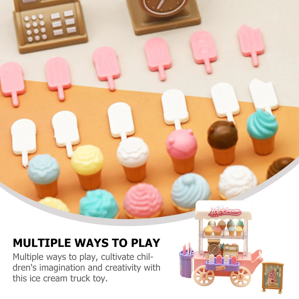1 Set of Ice Cream Truck Ice Cream Treats Pretend Play Food Accessories for Toddler Girls Boys interactive ice cream truck