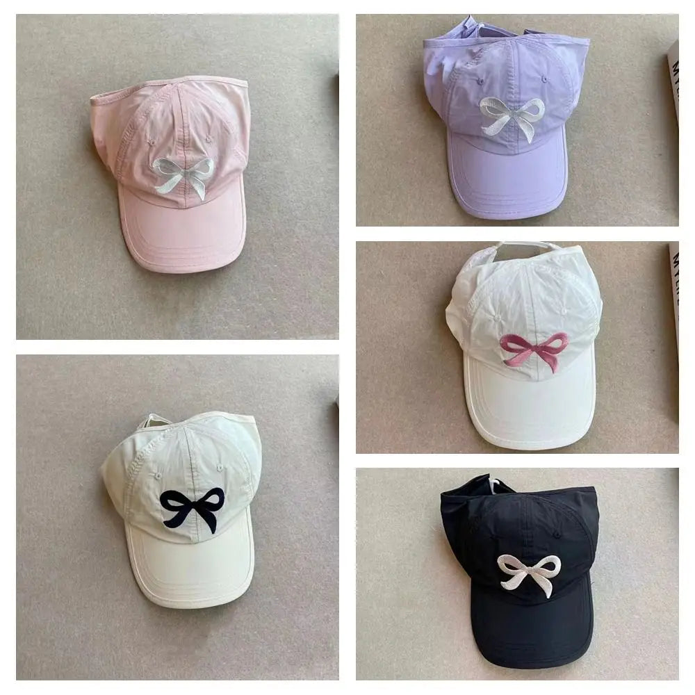 Korean Style Half Empty Top Hat Shading Hat Anti-UV Sun Hat Summer Kid Sunhat No Top Beach Hat Bow Children's Visor Hat Kid