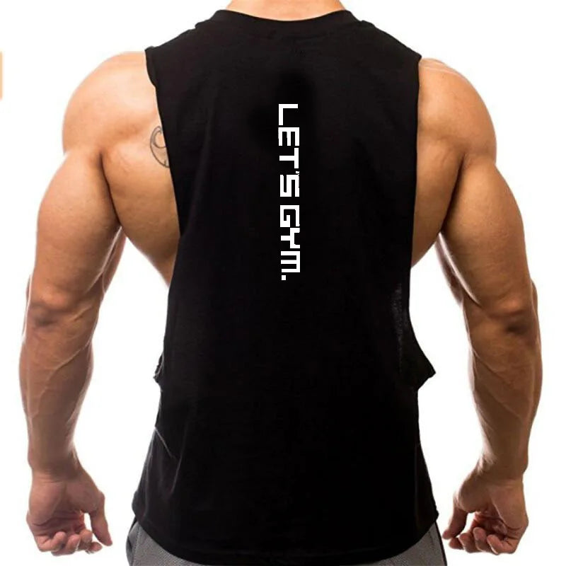 Brand Just Gym Clothing Fitness Mens Sides Cut Off T-shirts Dropped Armholes Bodybuilding Tank Tops Workout Sleeveless Vest