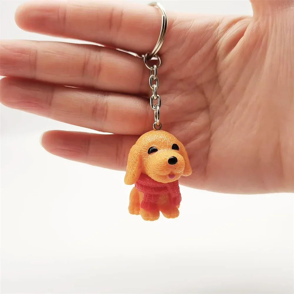 Fashion Alloy French Bulldog Pug Dog Keychain Cute Pet Dog Keyring Bag Handbag Charm Accessories For Women Animal Lovers Gifts