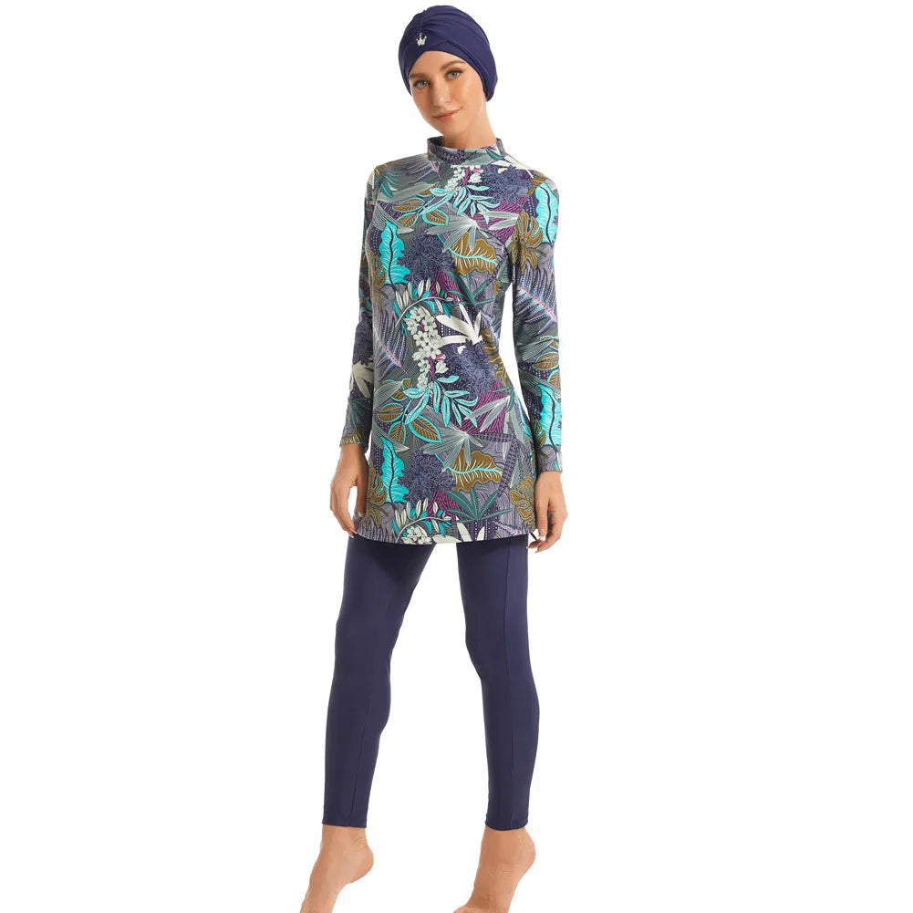 TaoBo 3PCS Women Muslim Swimwear Suit Full Coverage Beach Sun Protection Sports Bathing Suit Swim Surf Islamic Wear Swimsuit