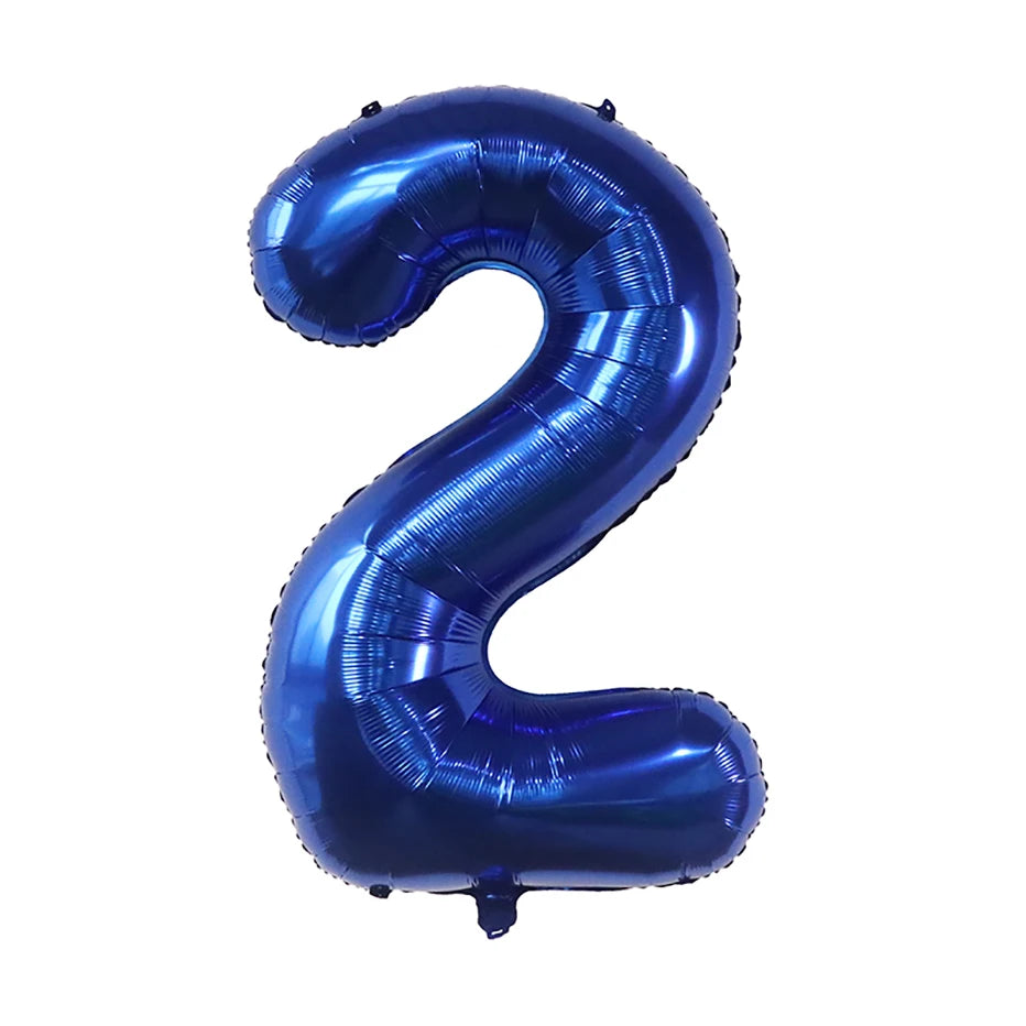 بالونات رقائق معدنية زرقاء داكنة مقاس 40 بوصة بأرقام 0-9 رقمية Globos للأطفال ديكور حفلات أعياد الميلاد لعبة استحمام الطفل هدايا تخرج للأطفال
