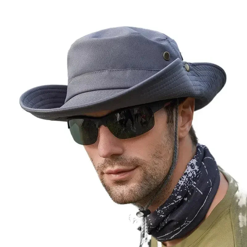 Windproof Outdoor 2022 Summer Men's Bucket Hat Fishing Hiking Hats Men Anti UV Sun Cap Protection Panama Safari Hunting Sunhat