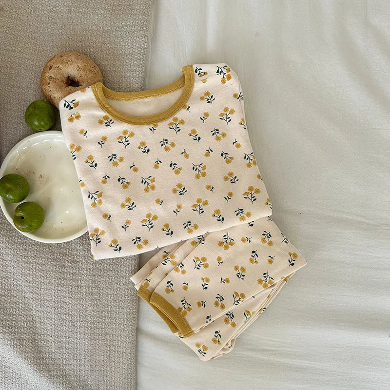 Children's Class A autumn and winter pajamas, boys and girls' wool stretcher home clothing, baby, small and large children's car