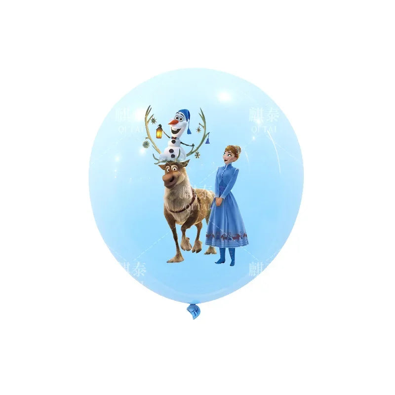 10 قطع من بالونات اللاتكس بمقاس 12 بوصة على شكل ملكة الثلج من Frozen لتزيين حفلات أعياد الميلاد للفتيات، ألعاب للأطفال، لوازم حفلات استقبال المولود الجديد 