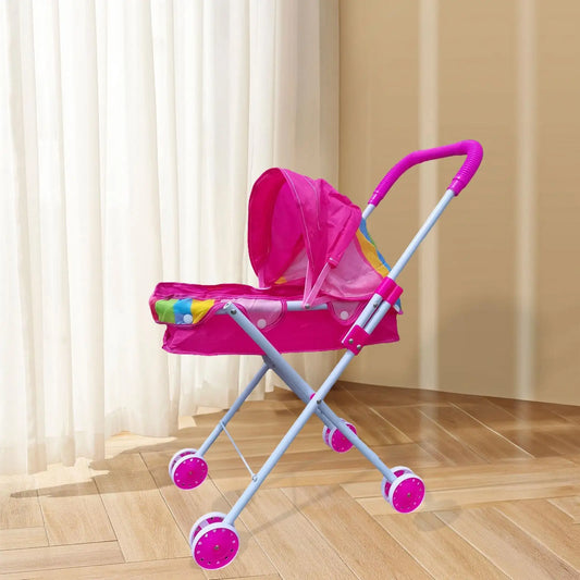 Doll Stroller Doll Accessories Toddlers Role Play Trolley for Infant Kids