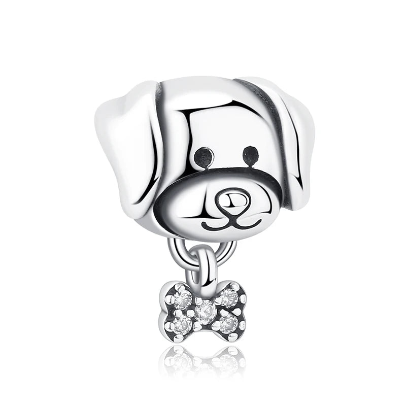 Original Silver Plated Charms For Women Love Pet Dog Cat Paw Print Pendant Beads Fit Pan Bracelets Necklaces DIY Luxury Jewelry