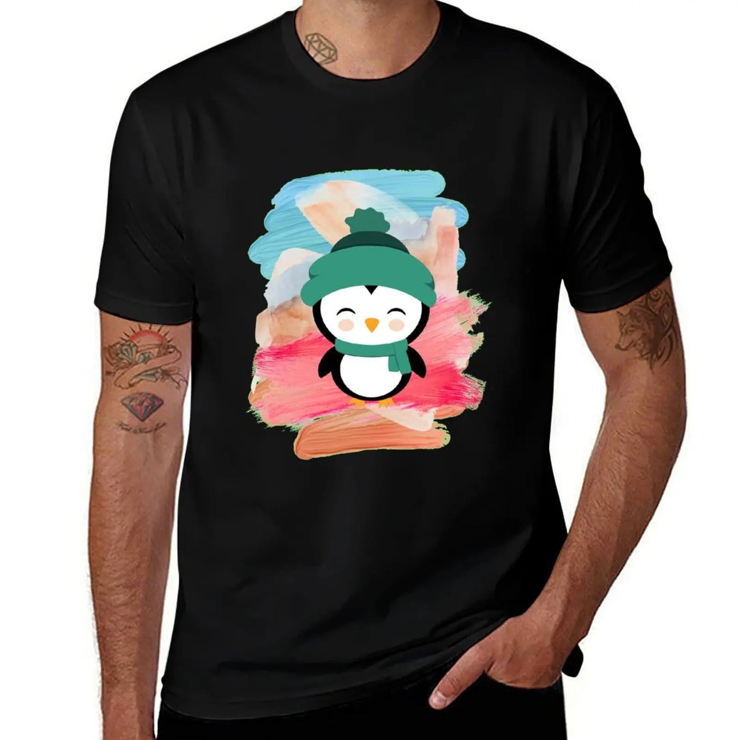 Penguin Club T-Shirt oversized t shirt Aesthetic clothing hippie clothes mens t shirts pack mon