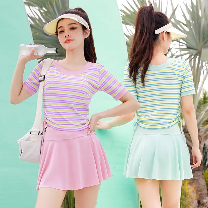 Women Bikini 2023 New Print Beach Skirt CuteBlouse Bikini Fashion Ladies Split Swimsuit Bikini Sets Swimwear Dropshipping  비키니