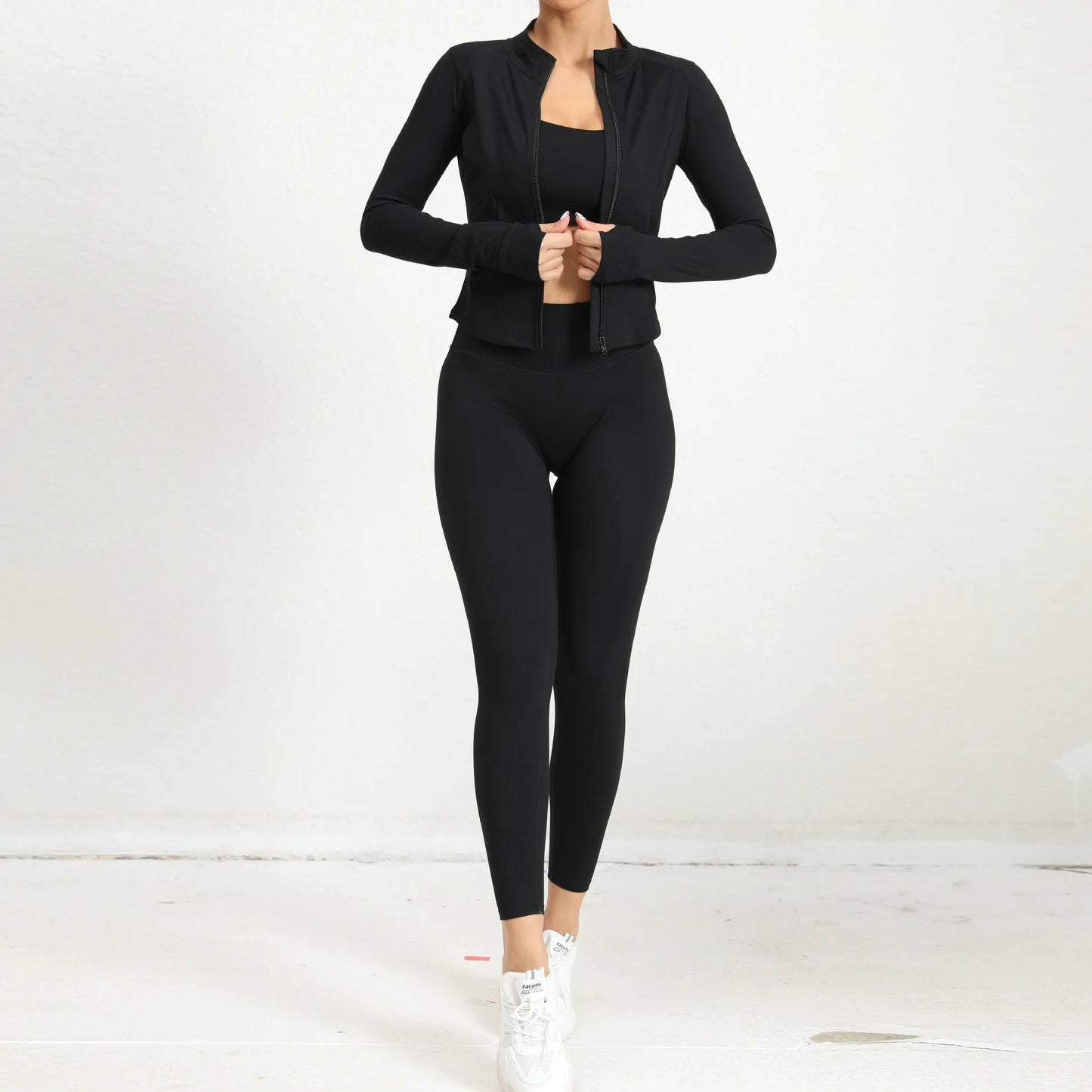 New Yoga Set 3PCS Gym Clothes Workout Sportswear Suits For Women Jacket Fitness Set Tracksuits Sports Bra Running Gym Leggings
