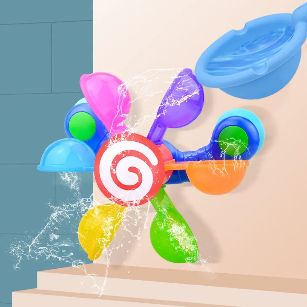 Buntes Wasserrad Baden Saugnapf Baby Badespielzeug Badewanne Wasserspray Spielset Dusche Sprinkler Spielzeug für Kinder 