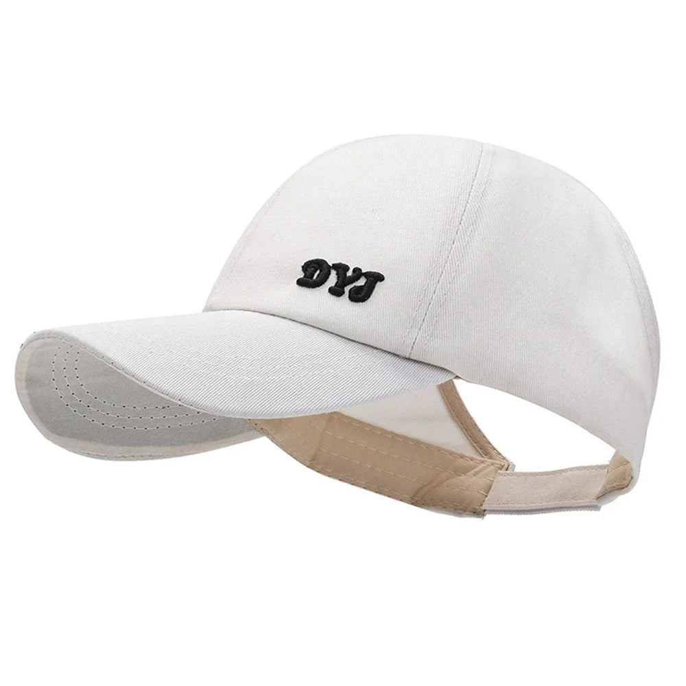 Summer Long Brim Sunhat Women Sun Hats Foldable Adjustable Outdoor Beach Bucket Hat UV Protection Visors Fisherman Ponytail Caps