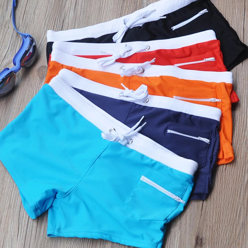 Men's Swim Trunks with Zipper Pocket Swimming Shorts with Mesh Liner Summer Quick Dry Stretchy Bathing Suit Swimsuit Swimwear