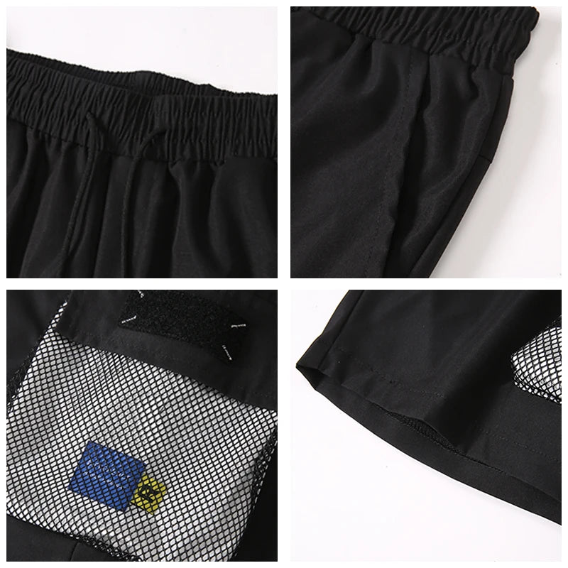 Cargo Shorts Man Loose Fitting Leisure Motion Large Pocket Summer Fashion Solid Color 2024 New Harajuku Street Short Trousers