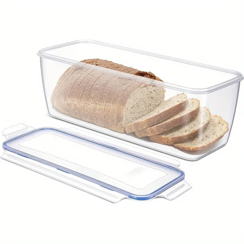 Plastic Bread Storage Box Airtight Food Storage Container Sandwich Bread Keeper with Lid Loaf Bread Container Kitchen Organizer