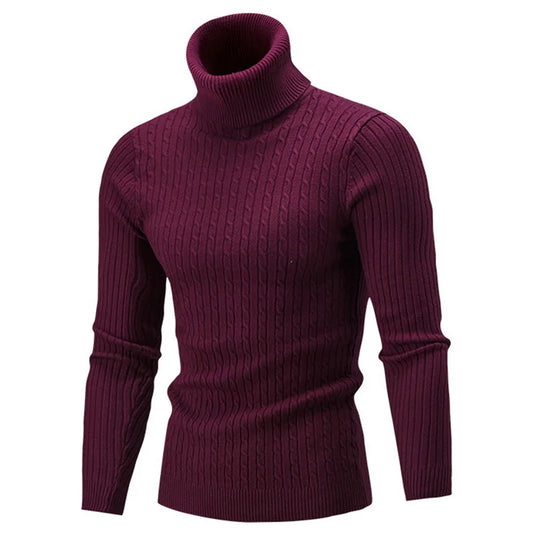 Men Warm Turtleneck Sweater Men's Roll neck Warm Knitted Sweater Keep Warm Men  Casual  Jumper Knit Woolen Sweater