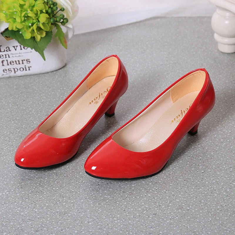 Female Pumps Nude Shallow Mouth Women Shoes Fashion Office Work Wedding Party Shoes Ladies Low Heel Shoes Woman Autumn
