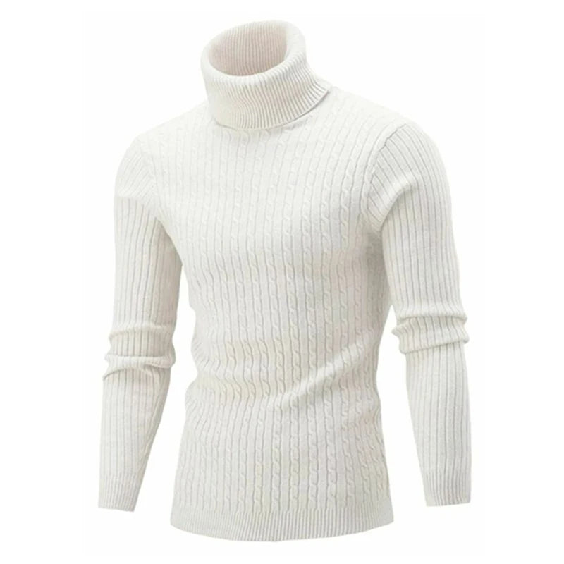 Men Warm Turtleneck Sweater Men's Roll neck Warm Knitted Sweater Keep Warm Men  Casual  Jumper Knit Woolen Sweater